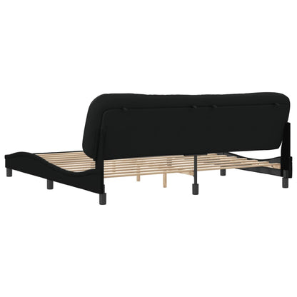 Bedframe zonder matras "Hvar" stof zwart 200x200 cm