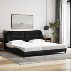Bedframe 200x200 cm stof zwart