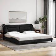 Bed frame without mattress "Hvar" fabric black 200x200 cm
