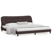 Bed frame without mattress "Hvar" dark brown fabric 200x200 cm