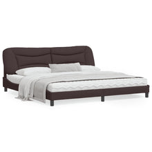 Bedframe Met Hoofdbord Stof Donkerbruin 200X200 Cm