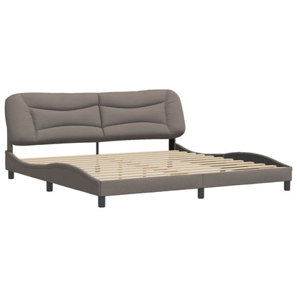 Bedframe Met Hoofdbord Stof Taupe 200X200 Cm