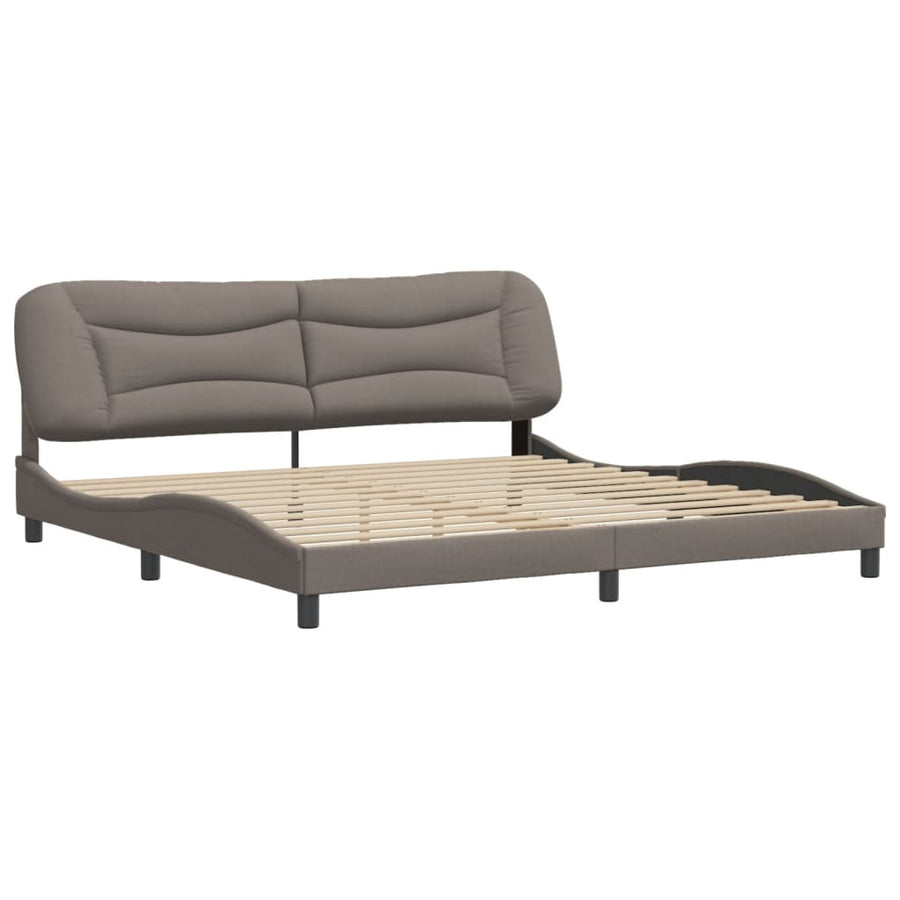 Bedframe Met Hoofdbord Stof Taupe 200X200 Cm