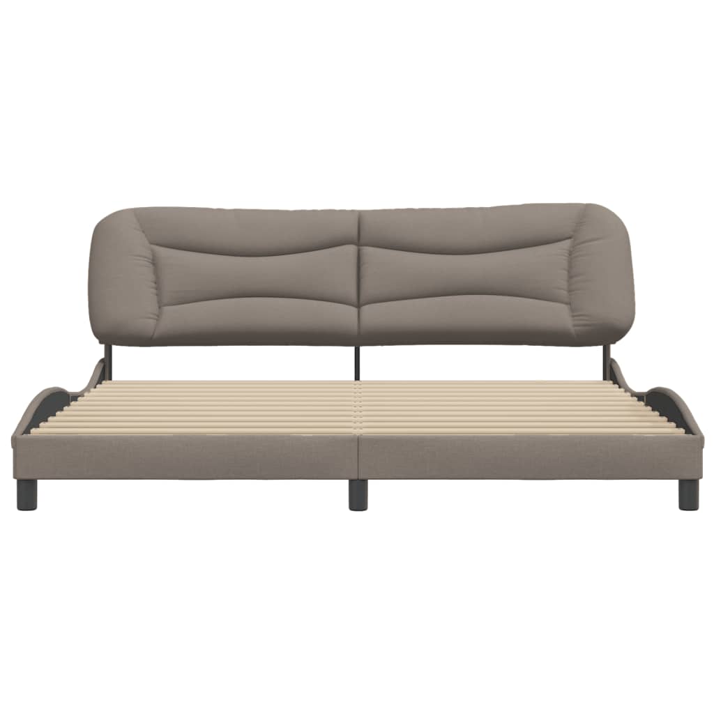 Bedframe Met Hoofdbord Stof Taupe 200X200 Cm