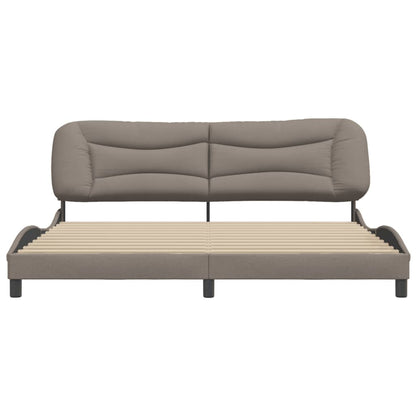 Bedframe Met Hoofdbord Stof Taupe 200X200 Cm