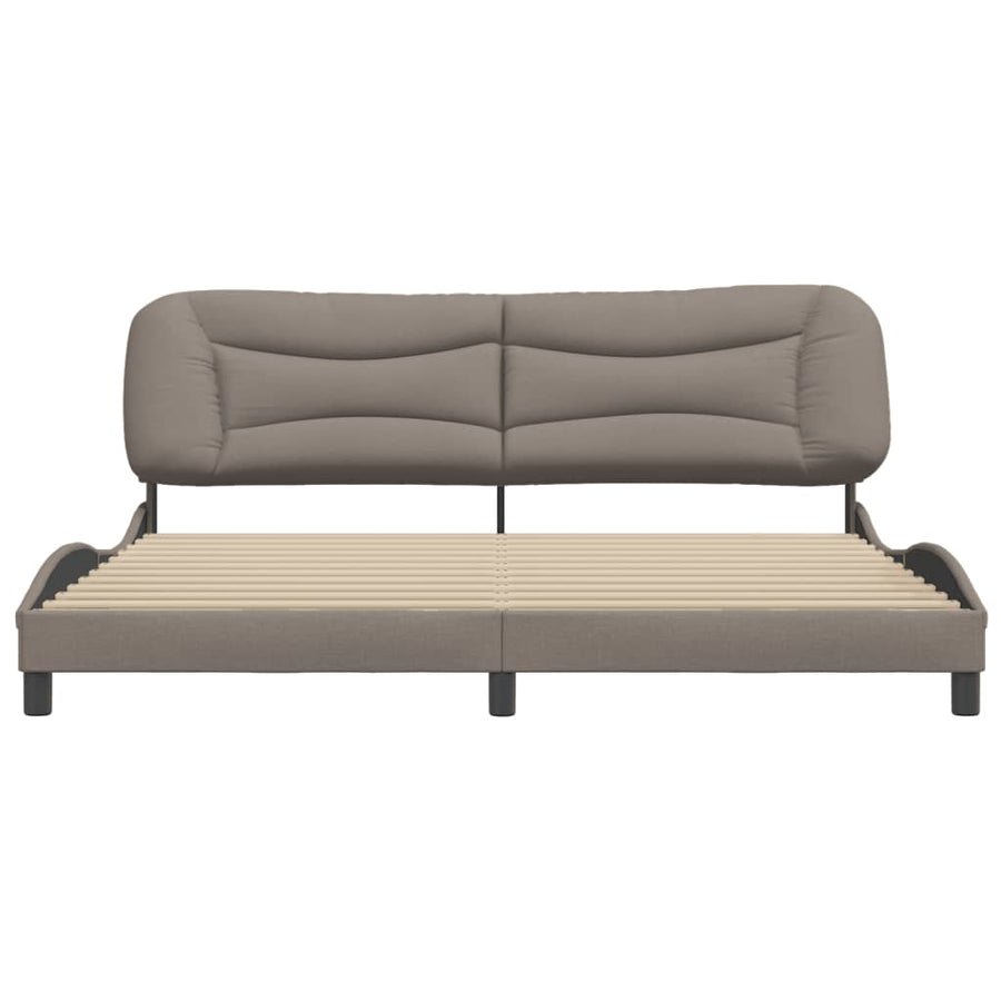 Bedframe Met Hoofdbord Stof Taupe 200X200 Cm