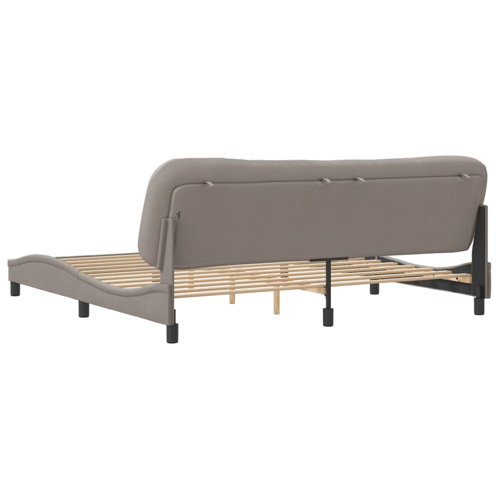 Bedframe Met Hoofdbord Stof Taupe 200X200 Cm
