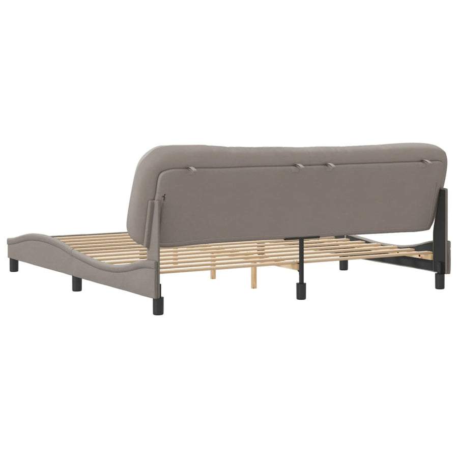 Bedframe Met Hoofdbord Stof Taupe 200X200 Cm