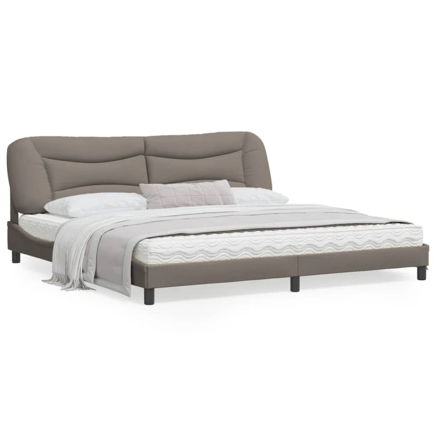 Bedframe Met Hoofdbord Stof Taupe 200X200 Cm