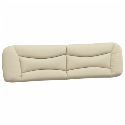 Bedframe Met Hoofdbord Stof Crèmekleurig 200X200 Cm