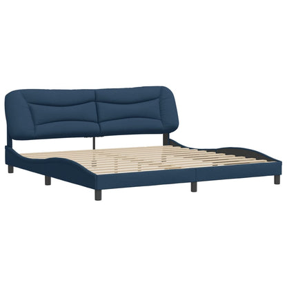 Bedframe Zonder Matras Stof 200 x 200 cm Blauw