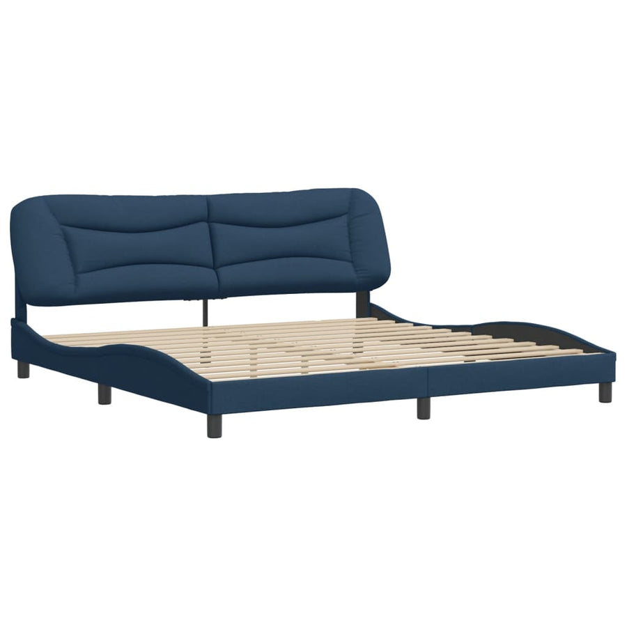 Bedframe Zonder Matras Stof 200 x 200 cm Blauw