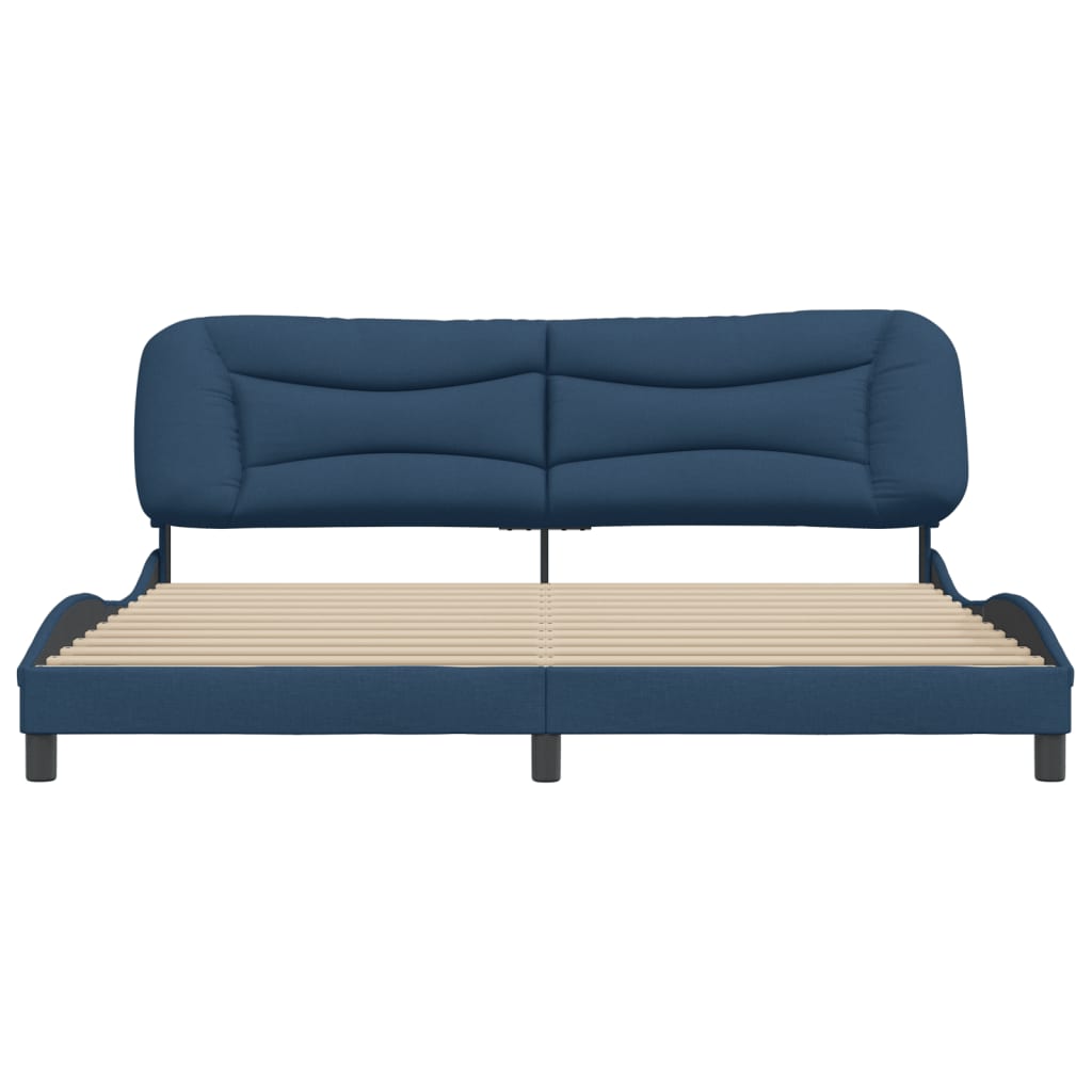 Bedframe Zonder Matras Stof 200 x 200 cm Blauw