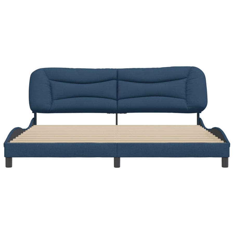 Bedframe Zonder Matras Stof 200 x 200 cm Blauw