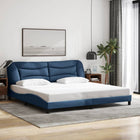 Bed frame without mattress "Hvar" fabric blue 200x200 cm