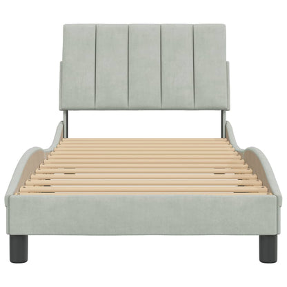 Bedframe Met Hoofdeinde Fluweel Lichtgrijs 80X200 Cm