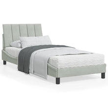Bedframe Met Hoofdeinde Fluweel Lichtgrijs 80X200 Cm