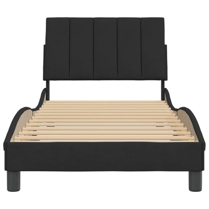 Bedframe Met Hoofdeinde Fluweel Zwart 80X200 Cm