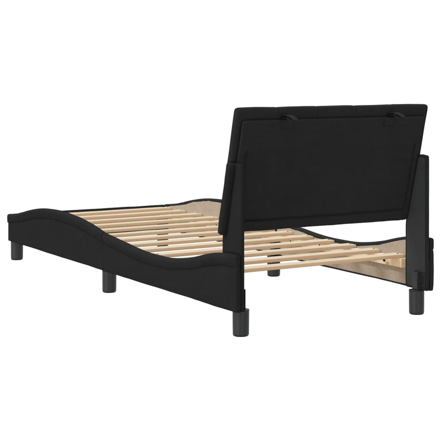 Bedframe Met Hoofdeinde Fluweel Zwart 80X200 Cm