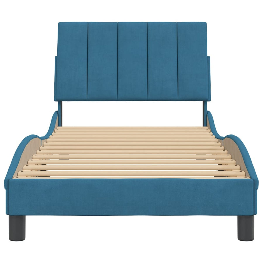 Bedframe Met Hoofdbord Fluweel Blauw 80X200 Cm
