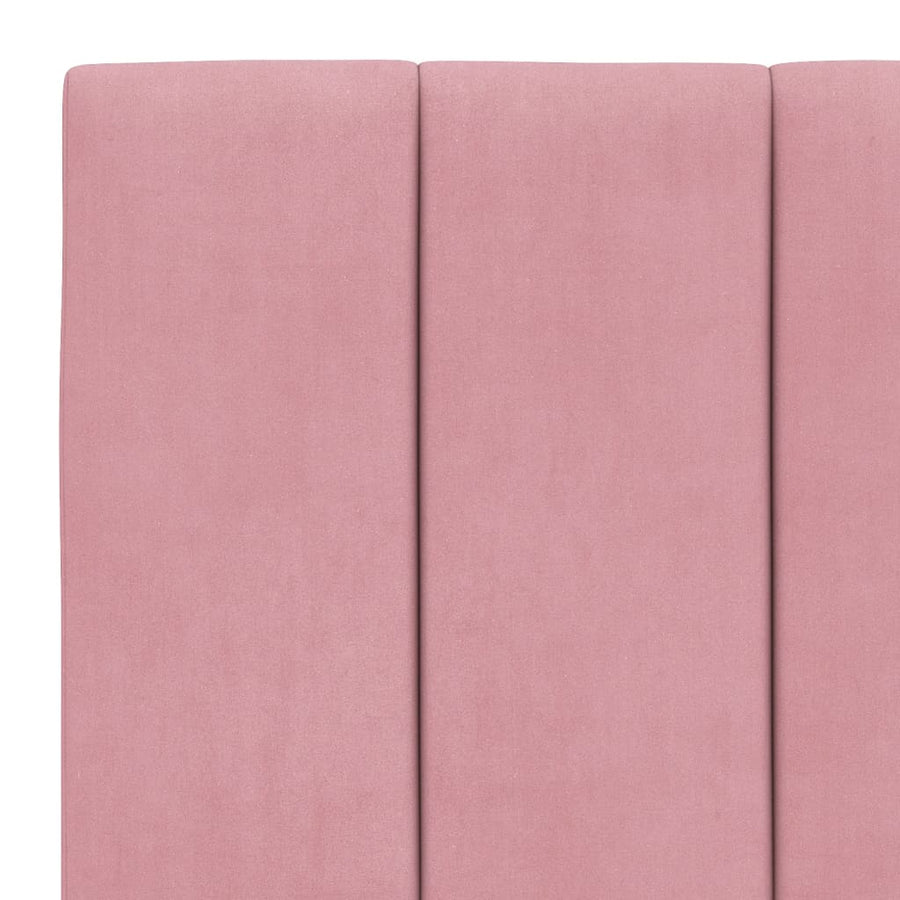 Bedframe Met Hoofdeinde Fluweel Roze 80X200 Cm