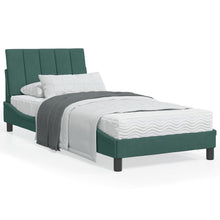 Bedframe Met Hoofdeinde Fluweel Donkergroen 90X190 Cm