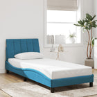 Bed frame without mattress "Hanko" velvet blue 90x190 cm