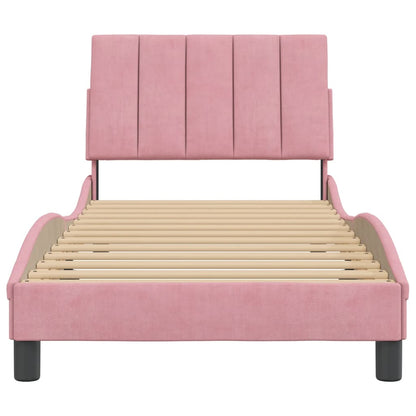 Bedframe Met Hoofdeinde Fluweel 90 x 190 cm Roze