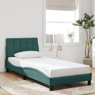 Bed frame without mattress "Hanko" 90x200 cm velvet dark green