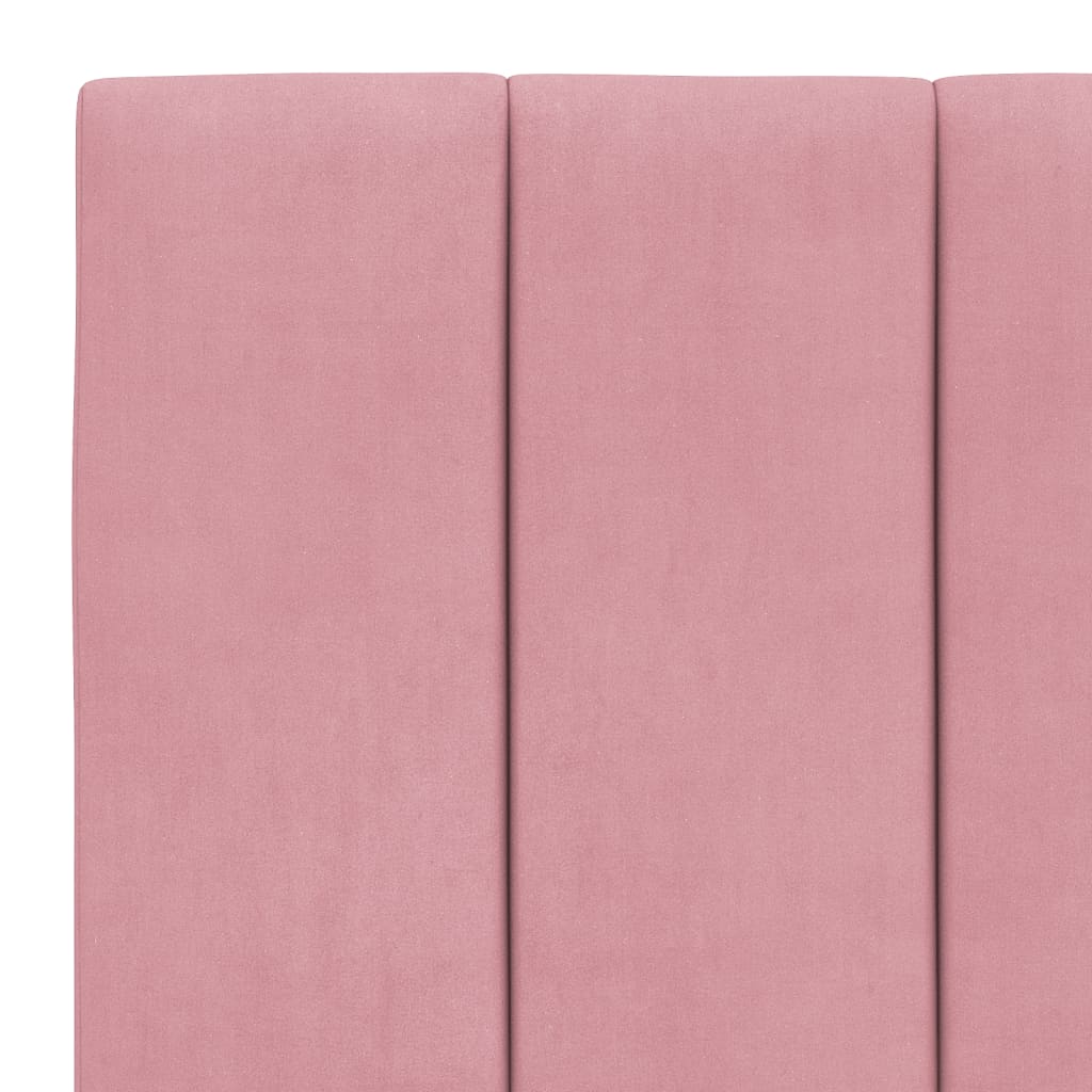 Bedframe Met Hoofdeinde Fluweel Roze 90X200 Cm