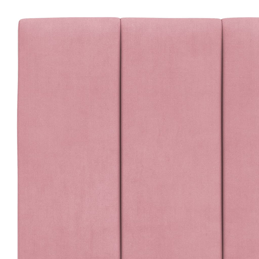 Bedframe Met Hoofdeinde Fluweel Roze 90X200 Cm