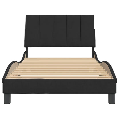 Bedframe Met Hoofdeinde Fluweel Zwart 100X200 Cm