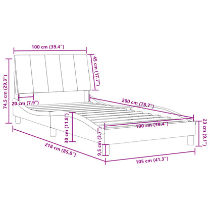 Bedframe Zonder Matras Fluweel 100 x 200 cm Donkergroen