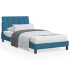 Bedframe Met Hoofdeinde Fluweel Blauw 100X200 Cm