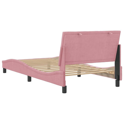 Bedframe Met Hoofdeinde Fluweel Roze 100X200 Cm