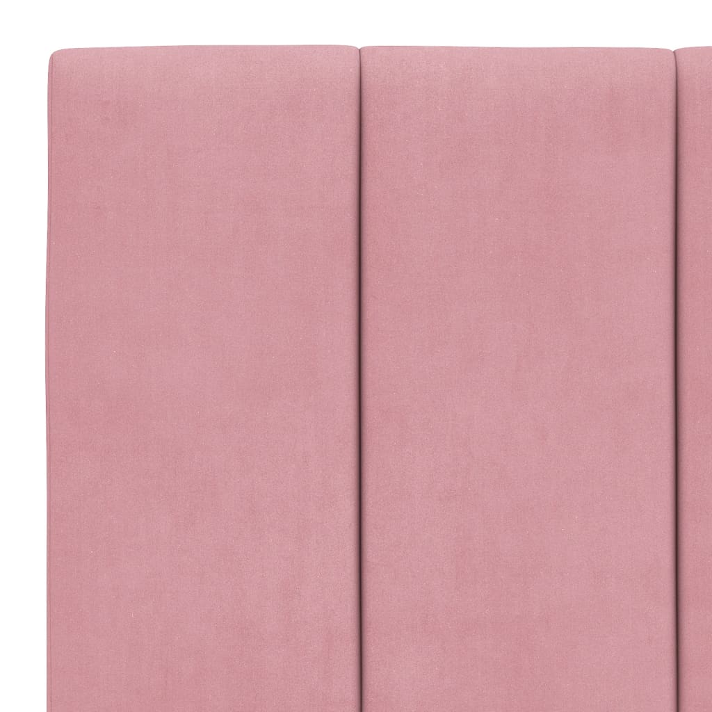 Bedframe Met Hoofdeinde Fluweel Roze 100X200 Cm