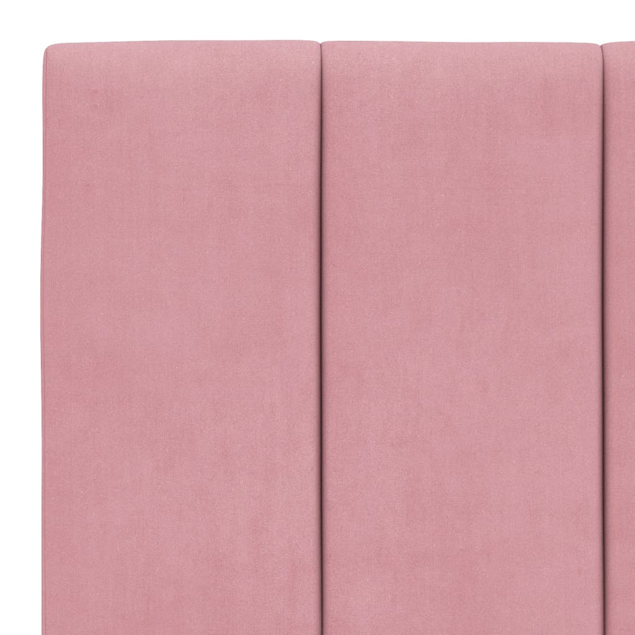 Bedframe Met Hoofdeinde Fluweel Roze 100X200 Cm