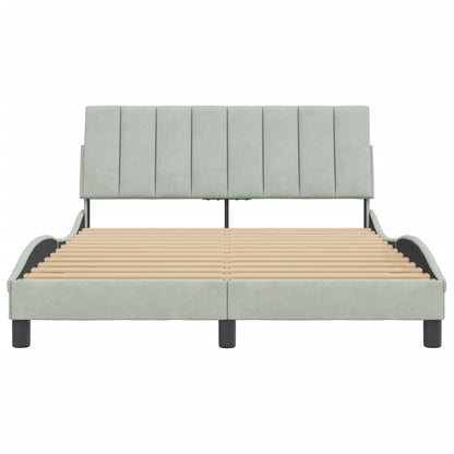 Bedframe Met Hoofdeinde Fluweel Lichtgrijs 120X200 Cm
