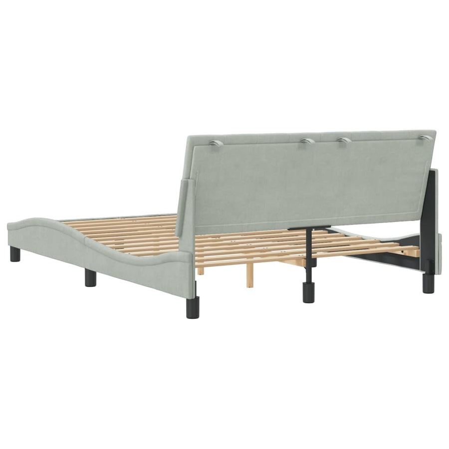 Bedframe Met Hoofdeinde Fluweel Lichtgrijs 120X200 Cm