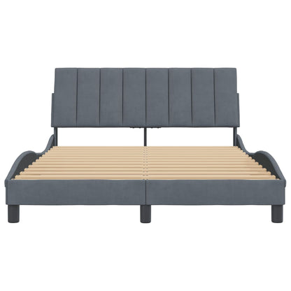 Bedframe Met Hoofdeinde Fluweel Donkergrijs 120X200 Cm