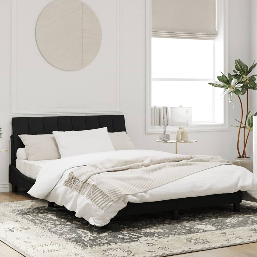 Bedframe Met Hoofdeinde Fluweel Zwart 120X200 Cm