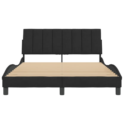 Bedframe Met Hoofdeinde Fluweel Zwart 120X200 Cm