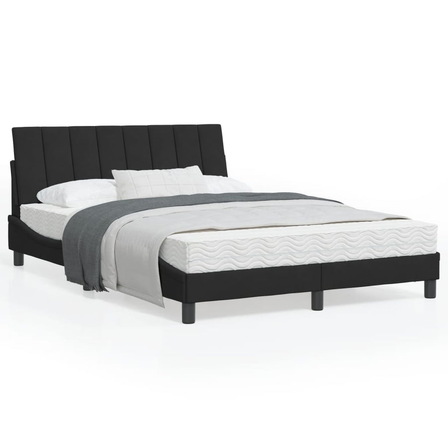 Bedframe Met Hoofdeinde Fluweel Zwart 120X200 Cm
