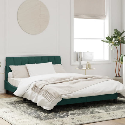 Bedframe Met Hoofdeinde Fluweel Donkergroen 120X200 Cm
