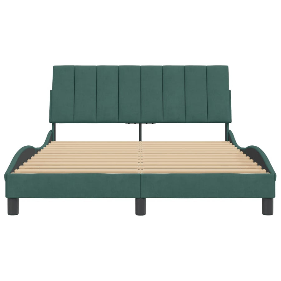 Bedframe Met Hoofdeinde Fluweel Donkergroen 120X200 Cm