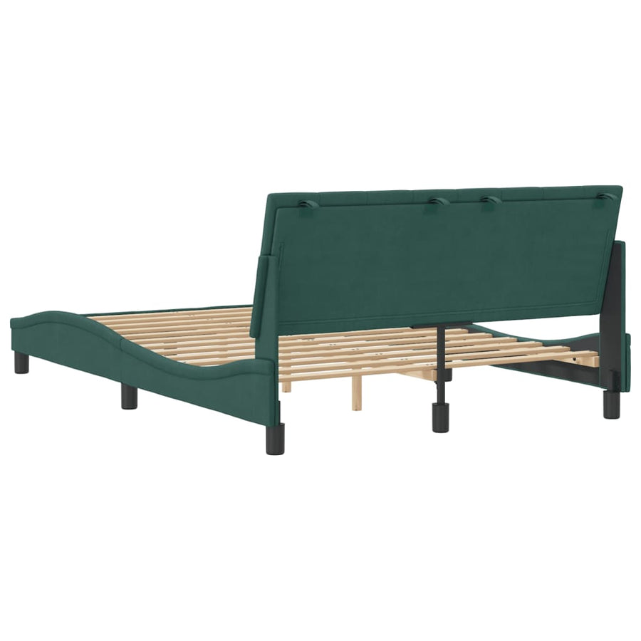 Bedframe Met Hoofdeinde Fluweel Donkergroen 120X200 Cm