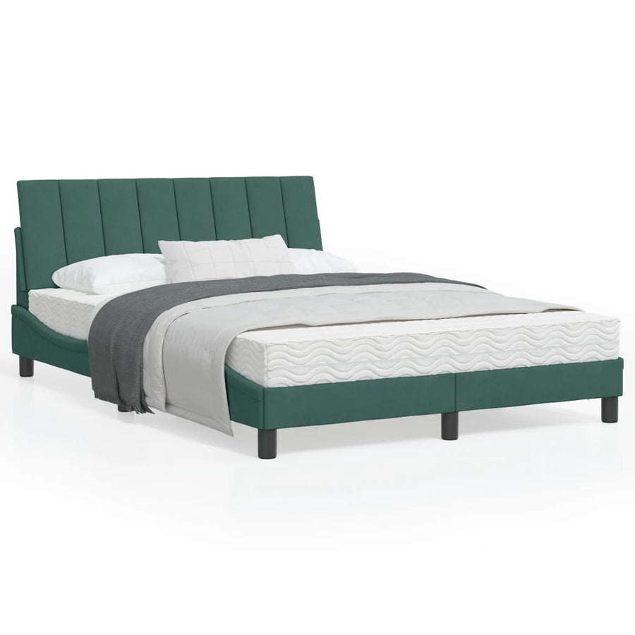 Bedframe Met Hoofdeinde Fluweel Donkergroen 120X200 Cm