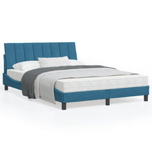 Bedframe Met Hoofdeinde Fluweel Blauw 120X200 Cm