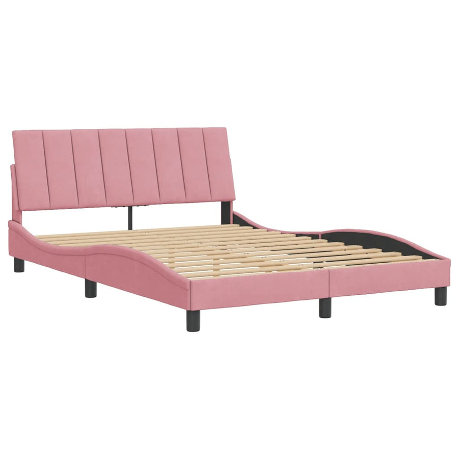 Bedframe Met Hoofdeinde Fluweel 120 x 200 cm Roze