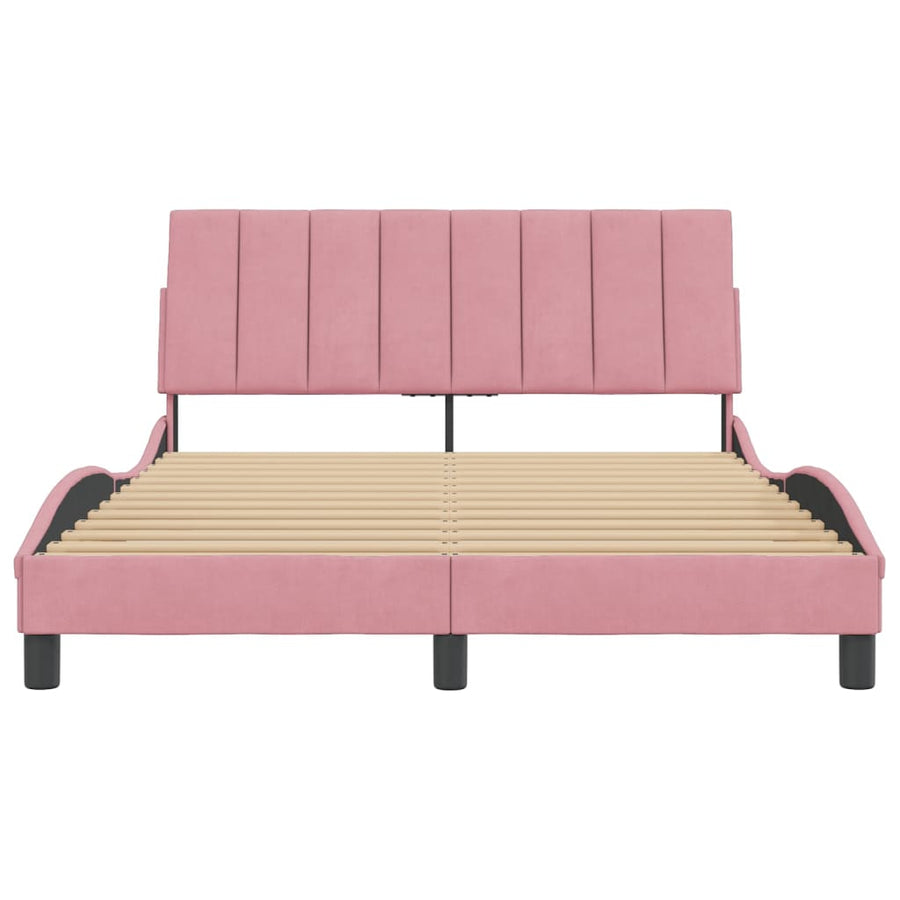 Bedframe Met Hoofdeinde Fluweel 120 x 200 cm Roze